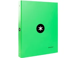 Classeur antartik 4 anneaux ronds 25mm a4 carton remborde coloris vert