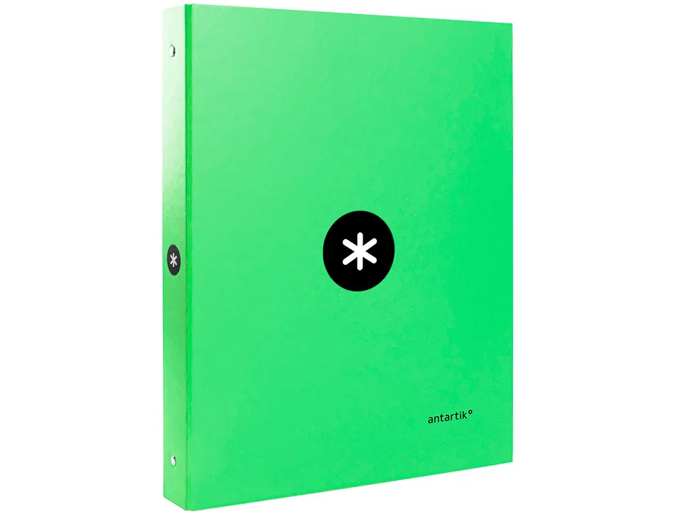 Classeur antartik 4 anneaux ronds 25mm a4 carton remborde coloris vert