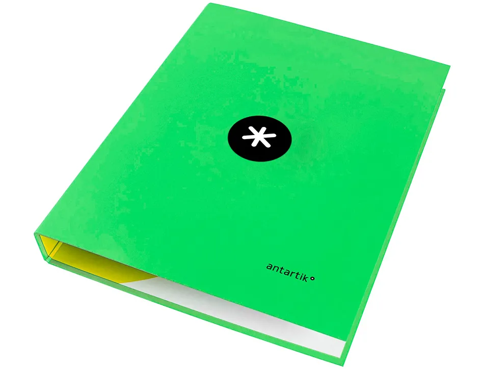 Classeur antartik 4 anneaux ronds 25mm a4 carton remborde coloris vert