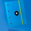 Classeur antartik 4 anneaux ronds 40mm a4 carton remborde feuillets mobiles quadrillage 5mm coloris bleu