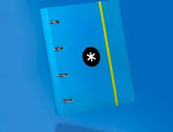 Classeur antartik 4 anneaux ronds 40mm a4 carton remborde feuillets mobiles quadrillage 5mm coloris bleu