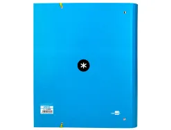 Classeur antartik 4 anneaux ronds 40mm a4 carton remborde feuillets mobiles quadrillage 5mm coloris bleu
