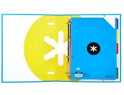 Classeur antartik 4 anneaux ronds 40mm a4 carton remborde feuillets mobiles quadrillage 5mm coloris bleu