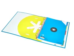 Classeur antartik 4 anneaux ronds 40mm a4 carton remborde feuillets mobiles quadrillage 5mm coloris bleu