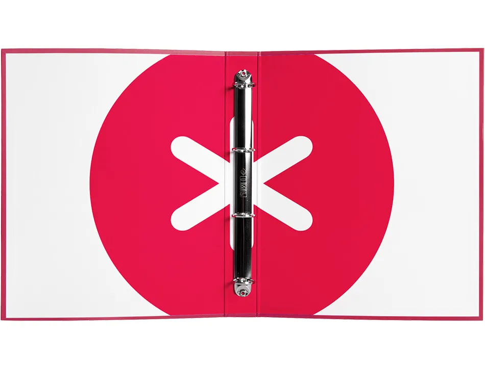 Classeur antartik 4 anneaux end 40mm a4+ carton remborde coloris framboise
