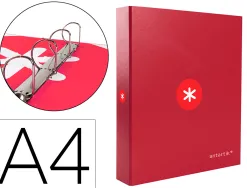 Classeur antartik 4 anneaux end 40mm a4+ carton remborde coloris framboise