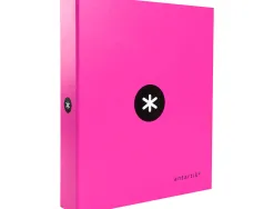 Classeur antartik 4 anneaux end 40mm a4+ carton rembordé coloris rose