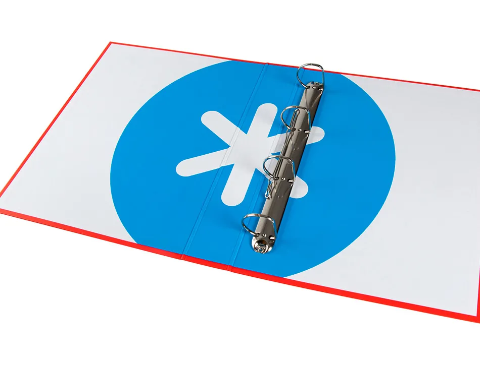 Classeur antartik 4 anneaux end 40mm a4+ carton rembordé coloris rouge