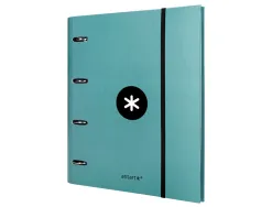 Classeur antartik 4 anneaux ronds 40mm a4 carton rembordé feuillets mobiles q5x5 coloris menthe