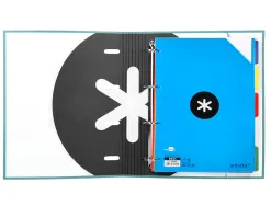 Classeur antartik 4 anneaux ronds 40mm a4 carton rembordé feuillets mobiles q5x5 coloris menthe