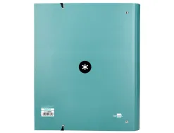 Classeur antartik 4 anneaux ronds 40mm a4 carton rembordé feuillets mobiles q5x5 coloris menthe