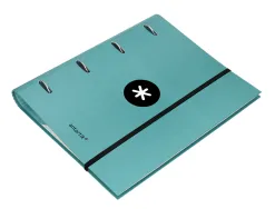 Classeur antartik 4 anneaux ronds 40mm a4 carton rembordé feuillets mobiles q5x5 coloris menthe