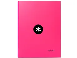 Classeur antartik 4 anneaux ronds 25mm a4 carton remborde coloris rose