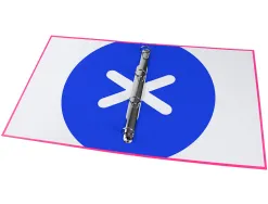 Classeur antartik 4 anneaux ronds 25mm a4 carton remborde coloris rose