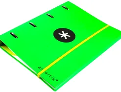 Classeur antartik 4 anneaux ronds 40mm a4 carton remborde feuillets mobiles quadrillage 5mm coloris vert