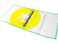 Classeur antartik 4 anneaux ronds 40mm a4 carton remborde feuillets mobiles quadrillage 5mm coloris vert