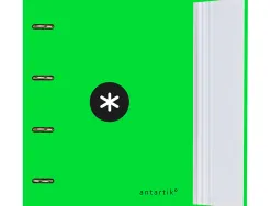 Classeur antartik 4 anneaux ronds 40mm a4 carton remborde feuillets mobiles quadrillage 5mm coloris vert