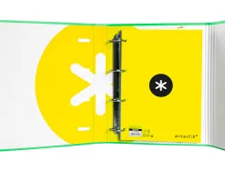 Classeur antartik 4 anneaux ronds 40mm a4 carton remborde feuillets mobiles quadrillage 5mm coloris vert