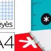 Classeur antartik 4 anneaux 25mm a4 carton remborde feuillets mobiles seyes coloris turquoise