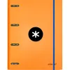 Classeur antartik 4 anneaux ronds 25mm a4 carton rembordé feuillets mobiles quadrillage 5mm coloris orange