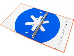 Classeur antartik 4 anneaux ronds 25mm a4 carton rembordé feuillets mobiles quadrillage 5mm coloris orange