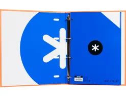 Classeur antartik 4 anneaux ronds 25mm a4 carton rembordé feuillets mobiles quadrillage 5mm coloris orange