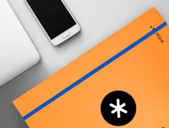 Classeur antartik 4 anneaux ronds 25mm a4 carton rembordé feuillets mobiles quadrillage 5mm coloris orange