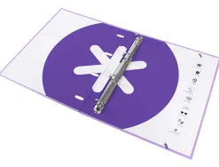 Classeur antartik 4 anneaux ronds 25mm a4 carton remborde feuillets mobiles q5x5 colorislavande