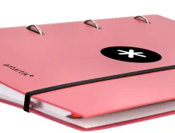 Classeur antartik 4 anneaux ronds 40mm a4 carton rembordé feuillets mobiles q5x5 coloriscorail