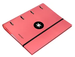 Classeur antartik 4 anneaux ronds 40mm a4 carton rembordé feuillets mobiles q5x5 coloriscorail