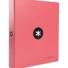 Classeur antartik 4 anneaux end 40mm a4+ carton remborde coloris corail