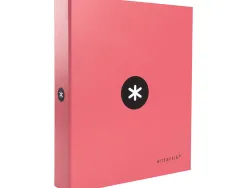 Classeur antartik 4 anneaux end 40mm a4+ carton remborde coloris corail