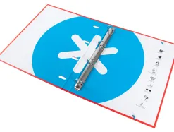 Classeur antartik 4 anneaux ronds 25mm a4 carton rembordé feuillets mobiles quadrillage 5mm coloris rouge