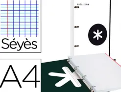 Classeur antartik 4 anneaux 25mm a4 carton remborde feuillets mobiles seyes coloris blanc