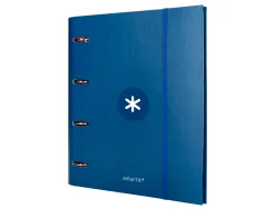 Classeur antartik 4 anneaux ronds 40mm a4 carton remborde feuillets mobiles q5x5 colorisbleu