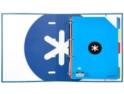 Classeur antartik 4 anneaux ronds 40mm a4 carton remborde feuillets mobiles q5x5 colorisbleu