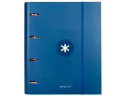 Classeur antartik 4 anneaux ronds 40mm a4 carton remborde feuillets mobiles q5x5 colorisbleu