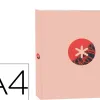 Classeur antartik trending topic 2020 4 anneaux en d 40mma4+ rembordé coloris corail
