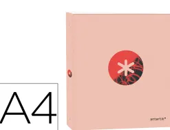 Classeur antartik trending topic 2020 4 anneaux en d 40mma4+ rembordé coloris corail