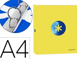 Classeur antartik trending topic 2020 4 anneaux ronds 25mm feuillet mobile a4 5x5mm coloris jaune