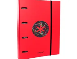 Classeur antartik trending topic 2020 4 anneaux ronds 40mm feuillet mobile a4 5x5mm coloris rouge