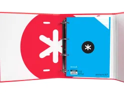 Classeur antartik trending topic 2020 4 anneaux ronds 40mm feuillet mobile a4 5x5mm coloris rouge