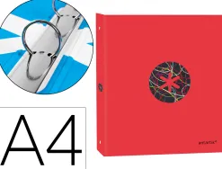 Classeur antartik trending topic 2020 4 anneaux ronds 25mm feuillet mobile a4 5x5mm coloris rouge