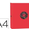 Classeur antartik trending topic 2020 4 anneaux en d 40mma4+ rembordé coloris rouge