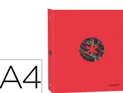 Classeur antartik trending topic 2020 4 anneaux en d 40mma4+ rembordé coloris rouge