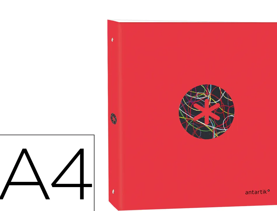 Classeur antartik trending topic 2020 4 anneaux en d 40mma4+ rembordé coloris rouge