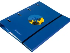 Classeur antartik trending topic 2020 4 anneaux ronds 40mm feuillet mobile a4 5x5mm coloris bleu