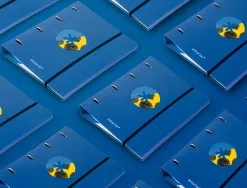 Classeur antartik trending topic 2020 4 anneaux ronds 40mm feuillet mobile a4 5x5mm coloris bleu