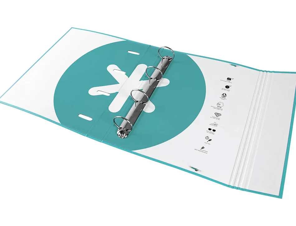 Classeur antartik trending topic 2020 4 anneaux ronds 40mm feuillet mobile a4 5x5mm coloris turquoise
