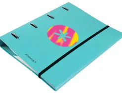 Classeur antartik trending topic 2020 4 anneaux ronds 40mm feuillet mobile a4 5x5mm coloris turquoise